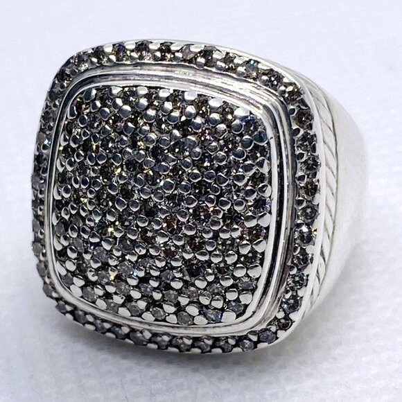 David Yurman Albion Pave Diamond Ring Sterling Silver 925 Size 6 READ - Picture 4 of 16